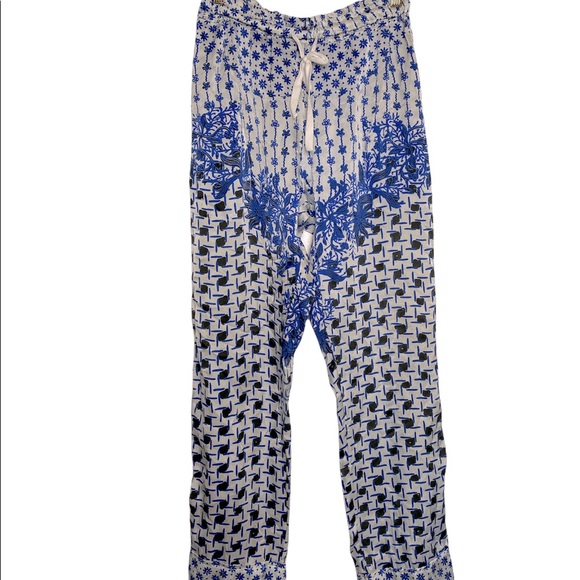 Poupette St. Barth 100% Silk Lounge Pants Size Large - Picture 1 of 6